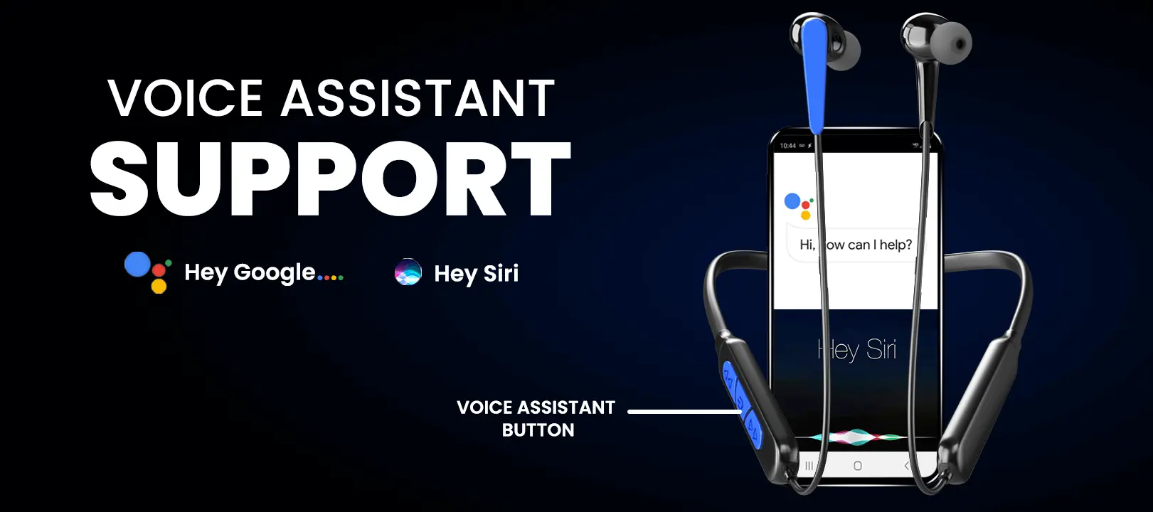 Voice Assistent Blue Website Desktop banner 1
